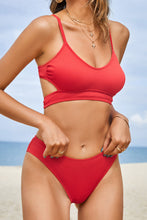 Charger l'image dans la galerie, Bikini rouge ruch¨¦ ¨¤ nouer dans le dos et lacer