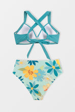 Charger l'image dans la galerie, Bikini haut push-up torsad¨¦ ¨¤ imprim¨¦ floral et taille haute
