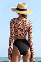 Charger l'image dans la galerie, Bikini haut ¨¤ manches longues et taille haute devant en V