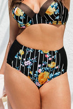 Charger l'image dans la galerie, Bas de bikini taille haute imprim¨¦ floral et ray¨¦