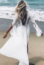 Charger l'image dans la galerie, Cover Up blanche ¨¤ dos ouvert et ¨¤ nouer
