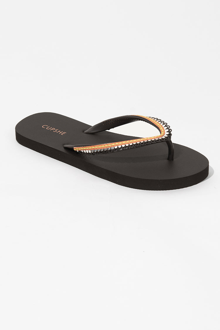 Tongs ¨¤ toe post noires