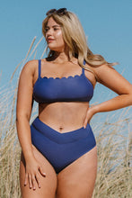 Charger l&#39;image dans la galerie, Bikini grande taille taille haute couleur unie
