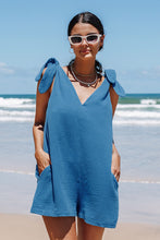 Charger l&#39;image dans la galerie, Cover up bleu ¨¤ col en V sans manches
