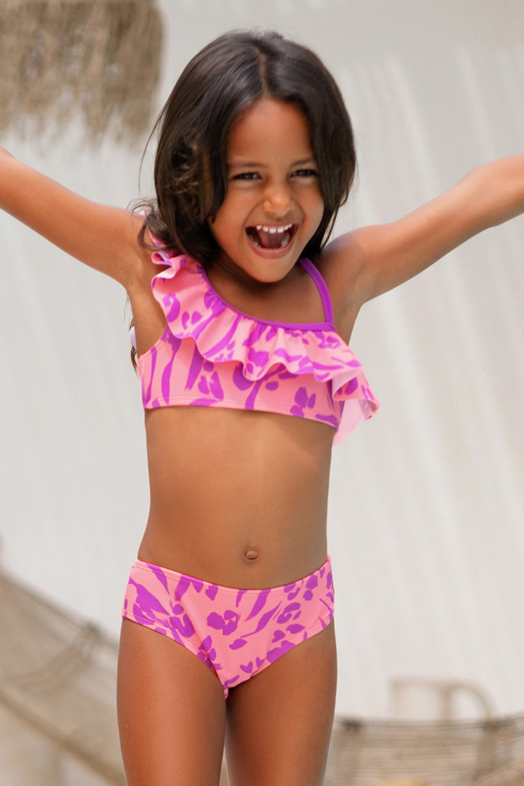 Bikini ¨¤ une ¨¦paule et ¨¤ volants pour fille
