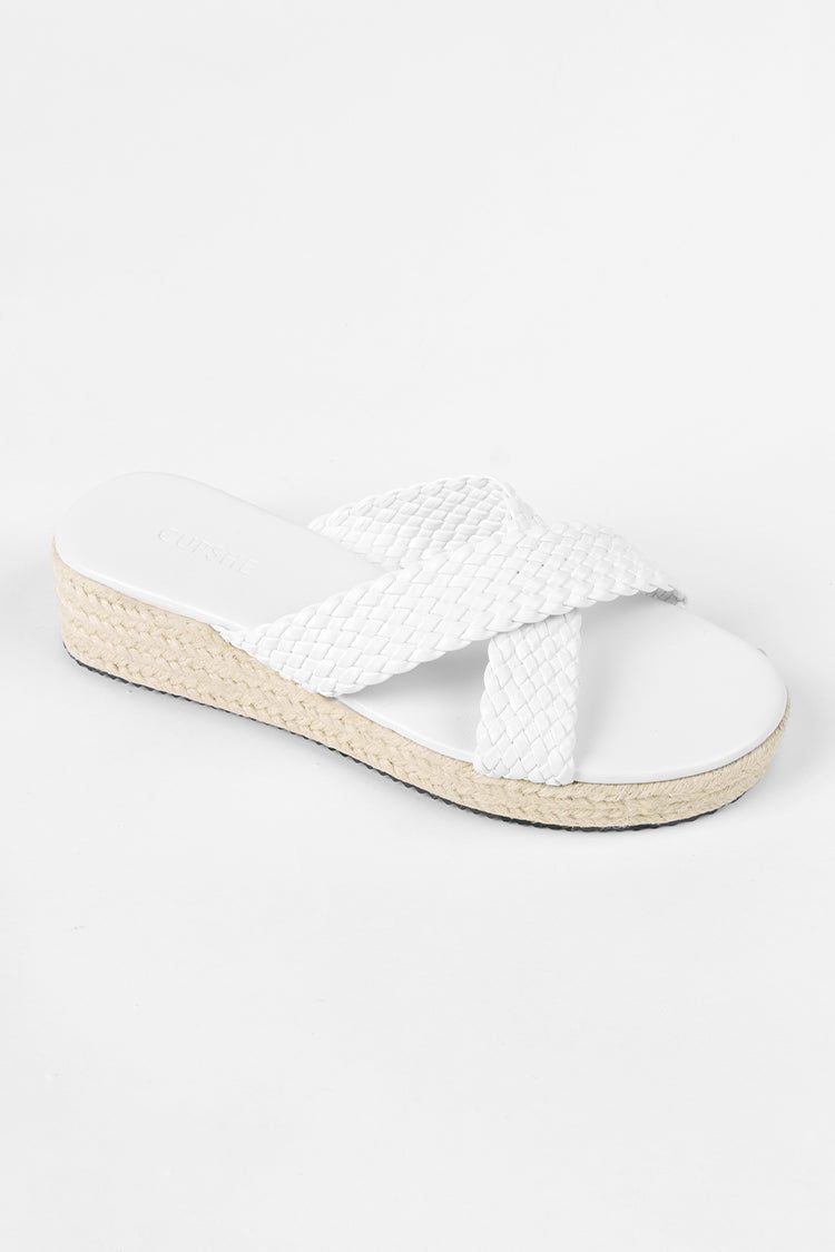 Sandales blanches ¨¤ bout ouvert
