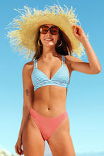 Charger l&#39;image dans la galerie, Bikini triangle ray¨¦ et crois¨¦ en p¨ºche
