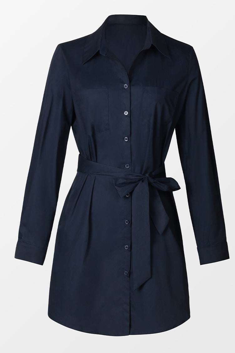 Robe ceintur¨¦e ¨¤ col de chemise
