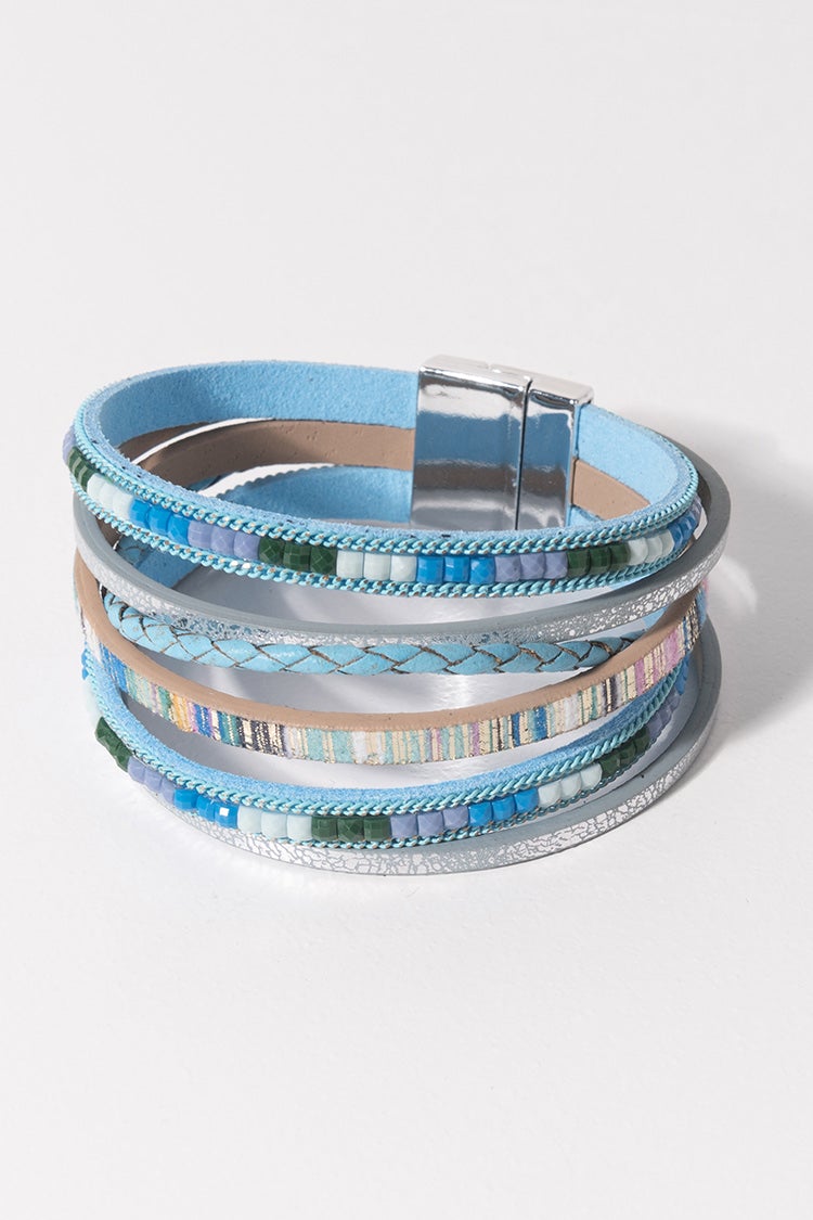 Bracelet ¨¤ rayures boh¨¨me bleu