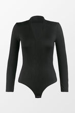 Charger l&#39;image dans la galerie, Body noir ¨¤ manches longues et col en V
