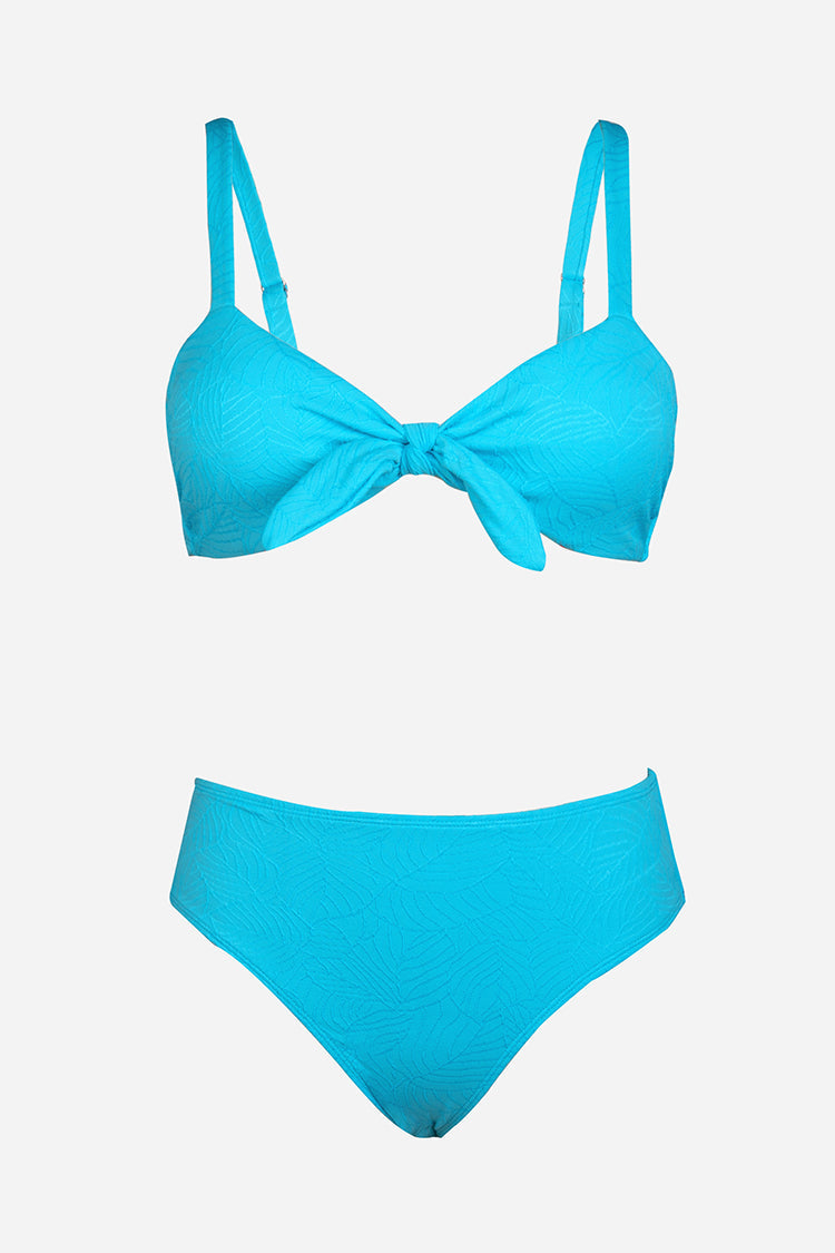 Bikini bleu ¨¤ nouer et en crochet arri¨¨re