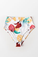 Charger l&#39;image dans la galerie, Bas de bikini taille haute ¨¤ feuilles blanc 
