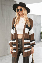 Charger l&#39;image dans la galerie, Gilet cardigan ray¨¦ ¨¤ manches bouffantes
