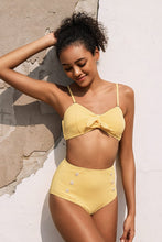 Charger l&#39;image dans la galerie, Bas de bikini taille haute boutonn¨¦ jaune 
