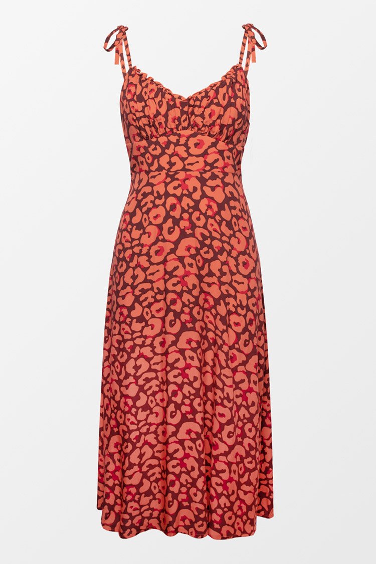 Robe ¨¤ nouer aux ¨¦paules et imprim¨¦ l¨¦opard