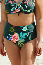 Charger l&#39;image dans la galerie, Bas de bikini grand taille vert imprim¨¦ floral
