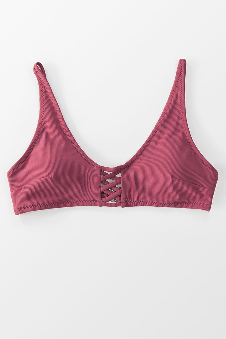 Haut de bikini violet ¨¤ bretelles 