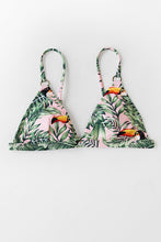 Charger l&#39;image dans la galerie, Haut de bikini triangle rose imprim¨¦ feuilles 
