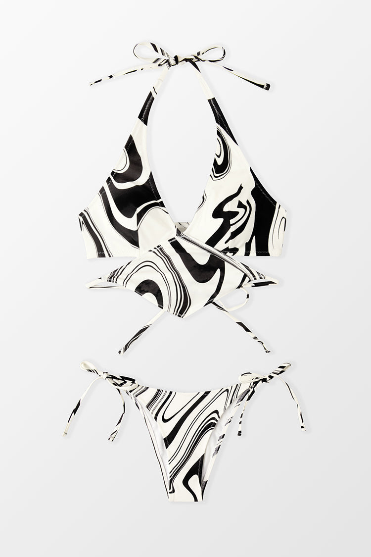 Bikini d¨¦coup¨¦ ¨¤ nouer sur le c?t¨¦ et col licou hipster