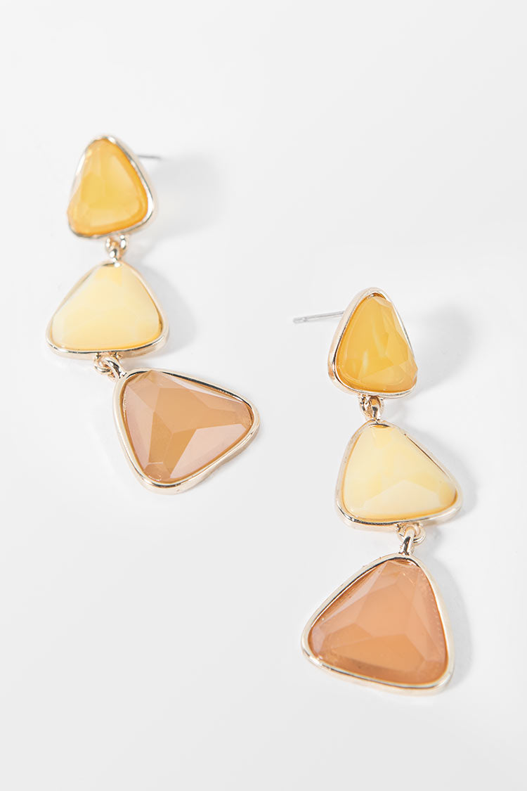 Boucles d'oreilles g¨¦om¨¦triques jaunes