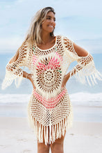 Charger l&#39;image dans la galerie, Robe cover-up blanche ¨¤ pampilles en crochet
