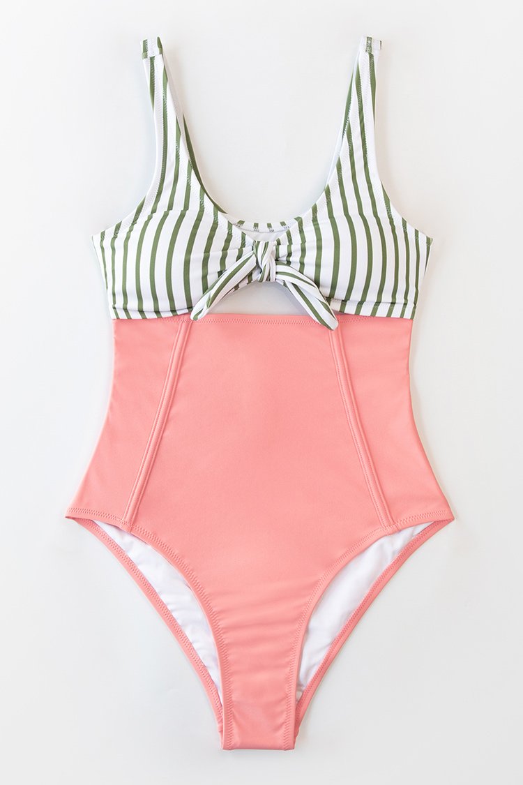 Maillot de bain une pi¨¨ce nou¨¦ p¨ºche ¨¤ rayures
