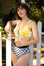 Charger l&#39;image dans la galerie, Bikini taille haute imprim¨¦ floral et vichy
