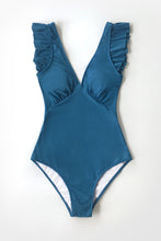 Charger l&#39;image dans la galerie, Maillot de bain une pi¨¨ce ¨¤ volants et col plongeant
