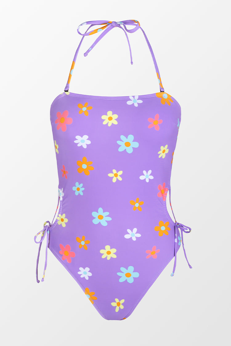 Maillot de bain une pi¨¨ce avec ring et cordon de serrage ¨¤ glissi¨¨re
