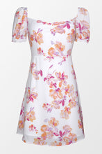 Charger l&#39;image dans la galerie, Robe fronc¨¦e ¨¤ manches bouffantes et ¨¤ fleurs
