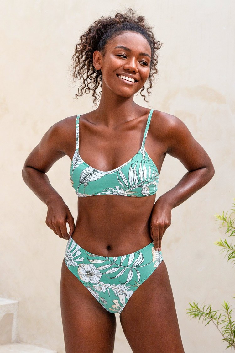 Bikini imprim¨¦ plantes tropicales taille moyenne