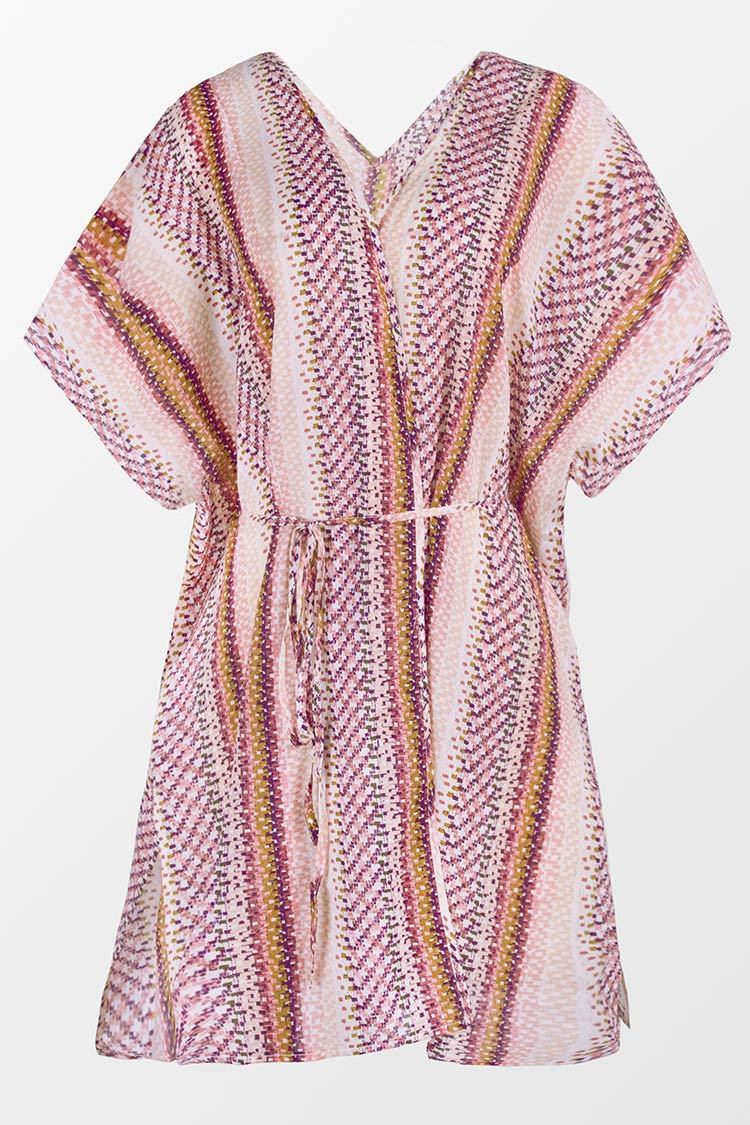 Kimono ¨¤ col en V et imprim¨¦ g¨¦om¨¦trique
