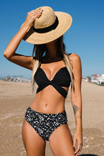 Charger l&#39;image dans la galerie, Bikini bralette taille moyenne fronc¨¦ d¡¯emballage ¨¤ armatures fleuri
