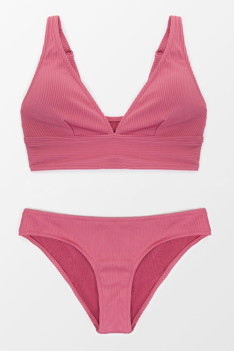 Bikini taille basse c?tel¨¦ ¨¤ col en V