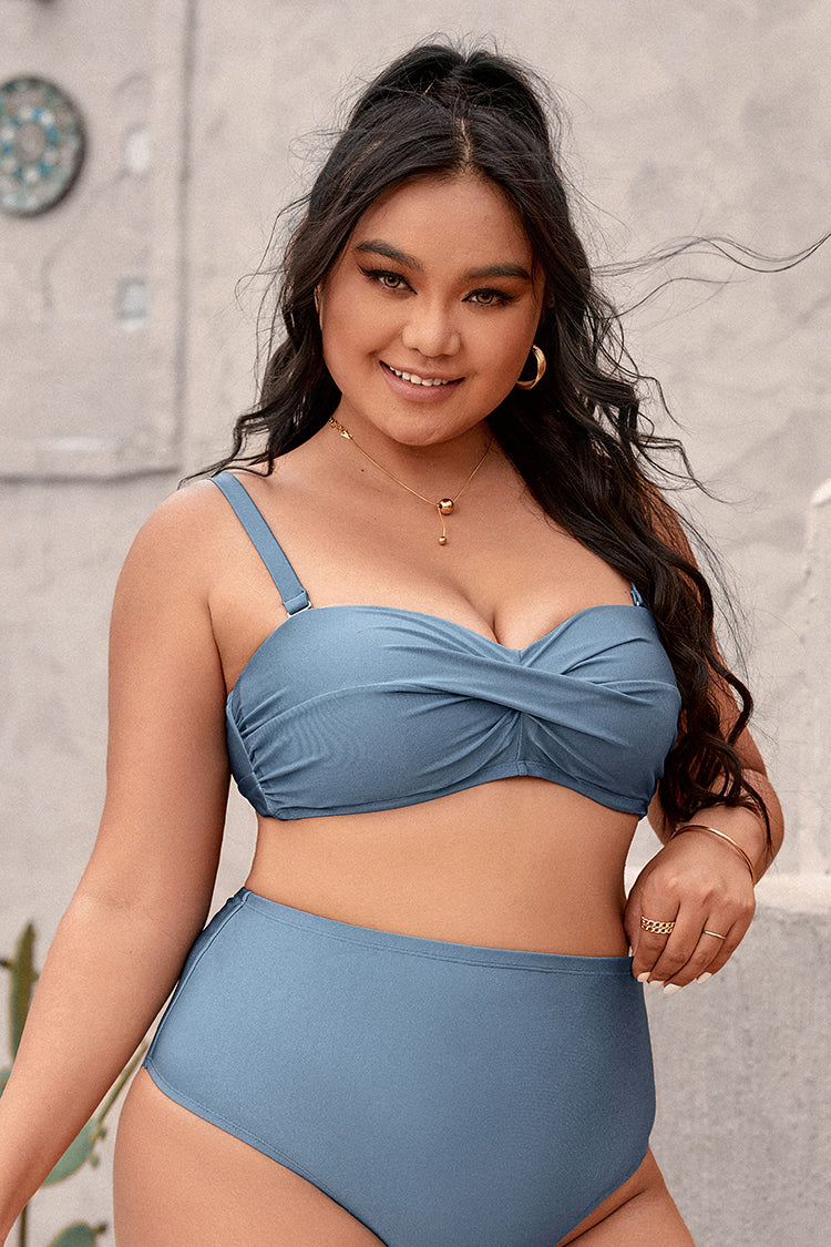 Haut de bikini grande taille moul¨¦ torsad¨¦ ¨¤ l'avant