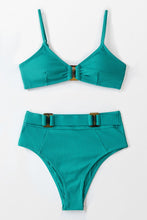 Charger l&#39;image dans la galerie, Bikini taille haute ¨¤ boucle c?tel¨¦e 
