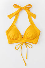 Charger l&#39;image dans la galerie, Haut de bikini ¨¤ lacets licou jaune vif 

