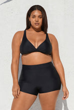 Charger l&#39;image dans la galerie, Bikini grande taille avec bralette et short de motard
