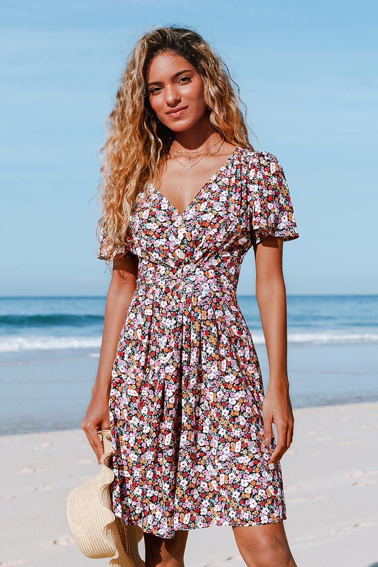 Robe boutonn¨¦e ¨¤ petites fleurs