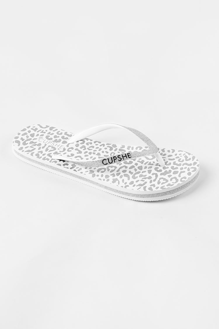 Tongs blanches ¨¤ imprim¨¦ animalier