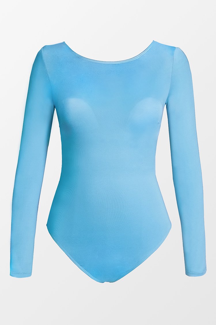 Maillot de bain une pi¨¨ce bleu crois¨¦ ¨¤ manches longues
