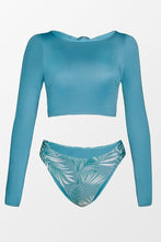 Charger l&#39;image dans la galerie, Tankini ¨¤ manches longues avec n?uds au dos et ¨¤ tropical
