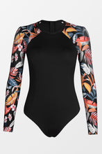 Charger l&#39;image dans la galerie, Maillot de bain une pi¨¨ce ¨¤ manches longues imprim¨¦ tropicale
