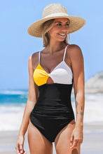 Charger l&#39;image dans la galerie, Maillot de bain une pi¨¨ce jaune blanc et noir
