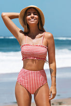 Charger l&#39;image dans la galerie, Bikini bandeau en vichy rouge
