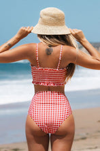 Charger l&#39;image dans la galerie, Bikini bandeau en vichy rouge
