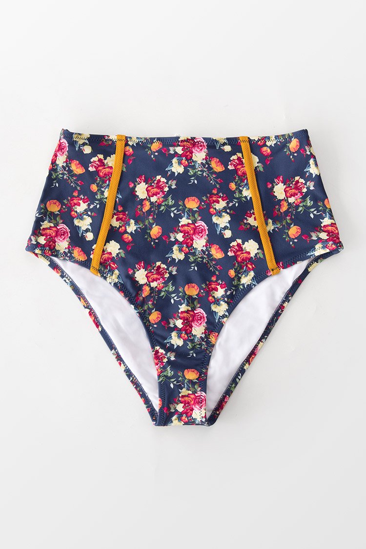 Bas de bikini ¨¤ taille haute imprim¨¦ floral
