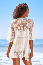 Charger l&#39;image dans la galerie, Cover up kimono brod¨¦ blanc
