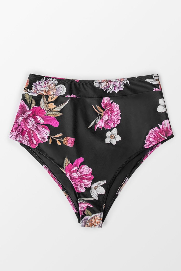 Bas de bikini taille haute ¨¤ imprim¨¦ floral