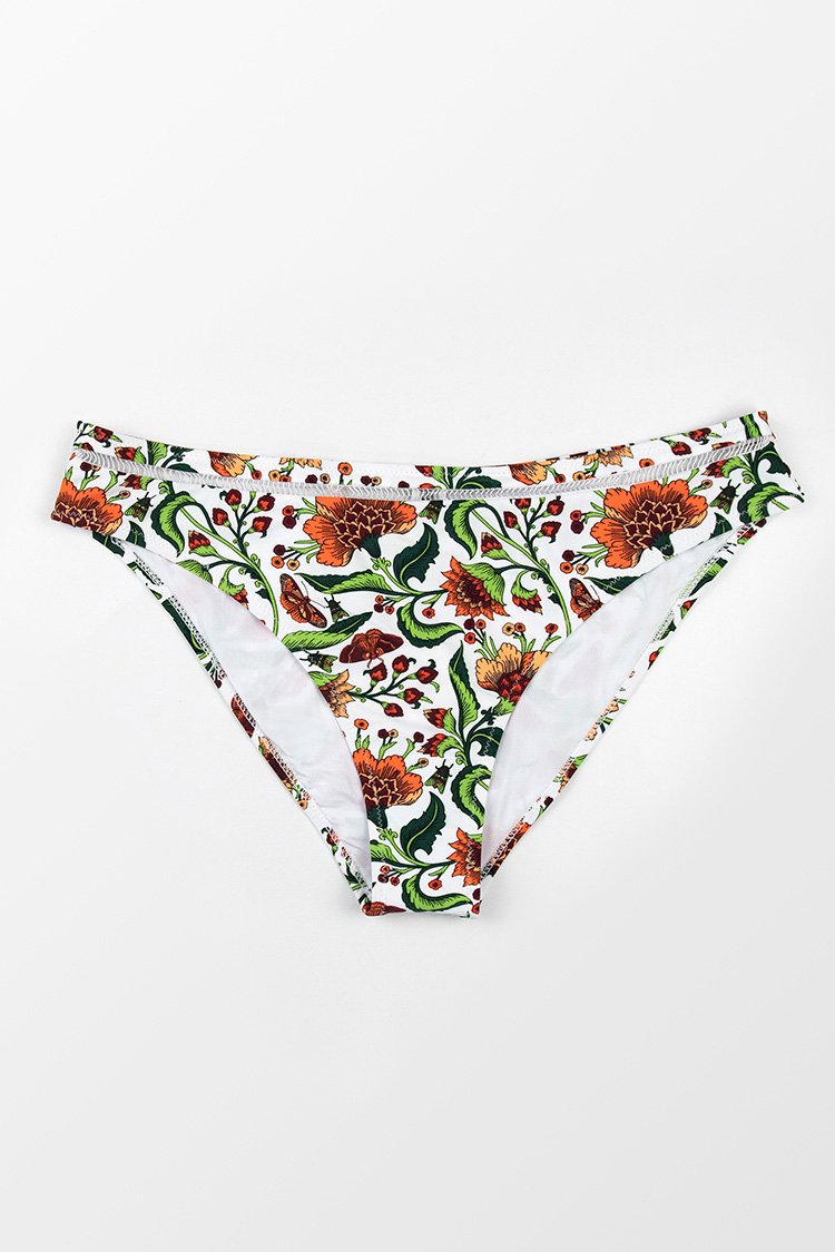 Bas de bikini taille moyenne ¨¤ imprim¨¦ floral